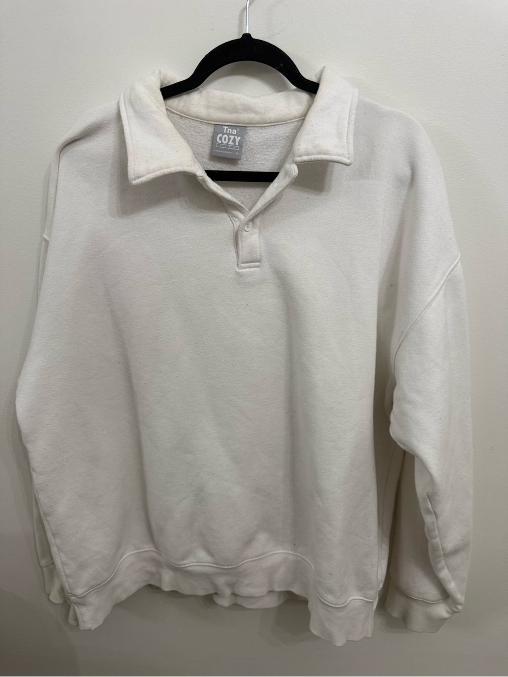 TNA Cozy Fleece 1/4 Button Up Sweatshirt